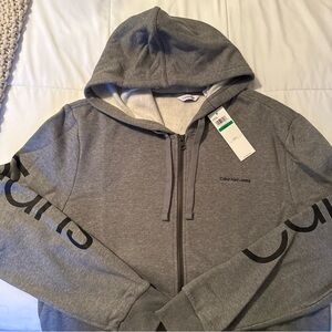 Calvin Klein Gray Zip-Up Hoodie